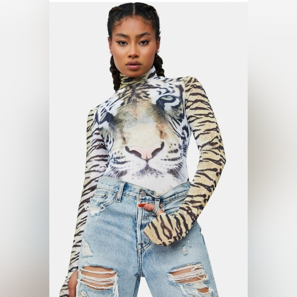 NWT AFRM Wild tiger top.